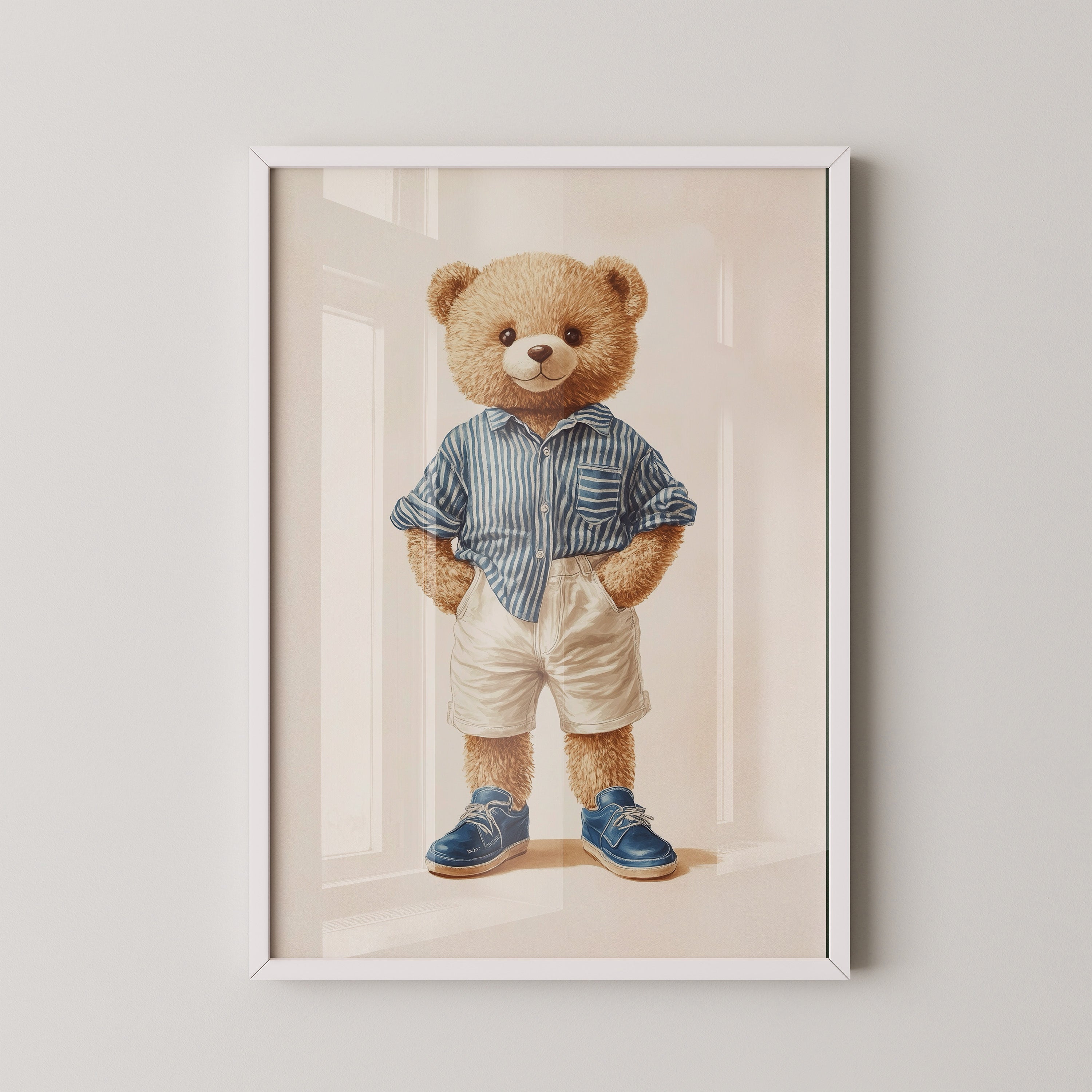 Teddybär Streifenhemd Retro