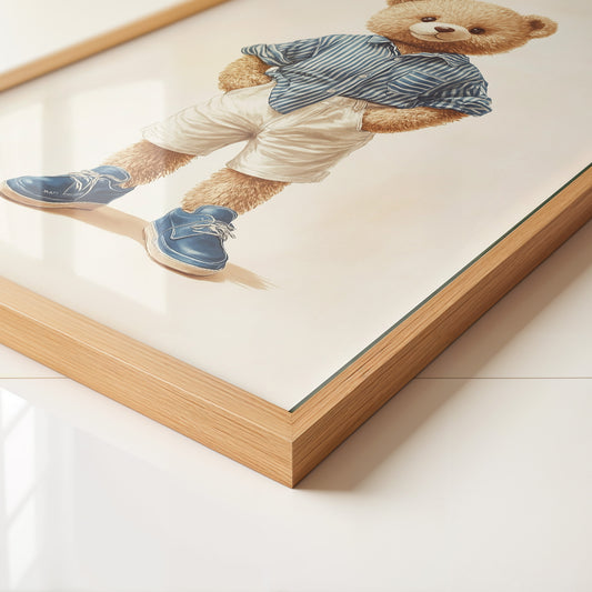 Teddybär Streifenhemd Retro