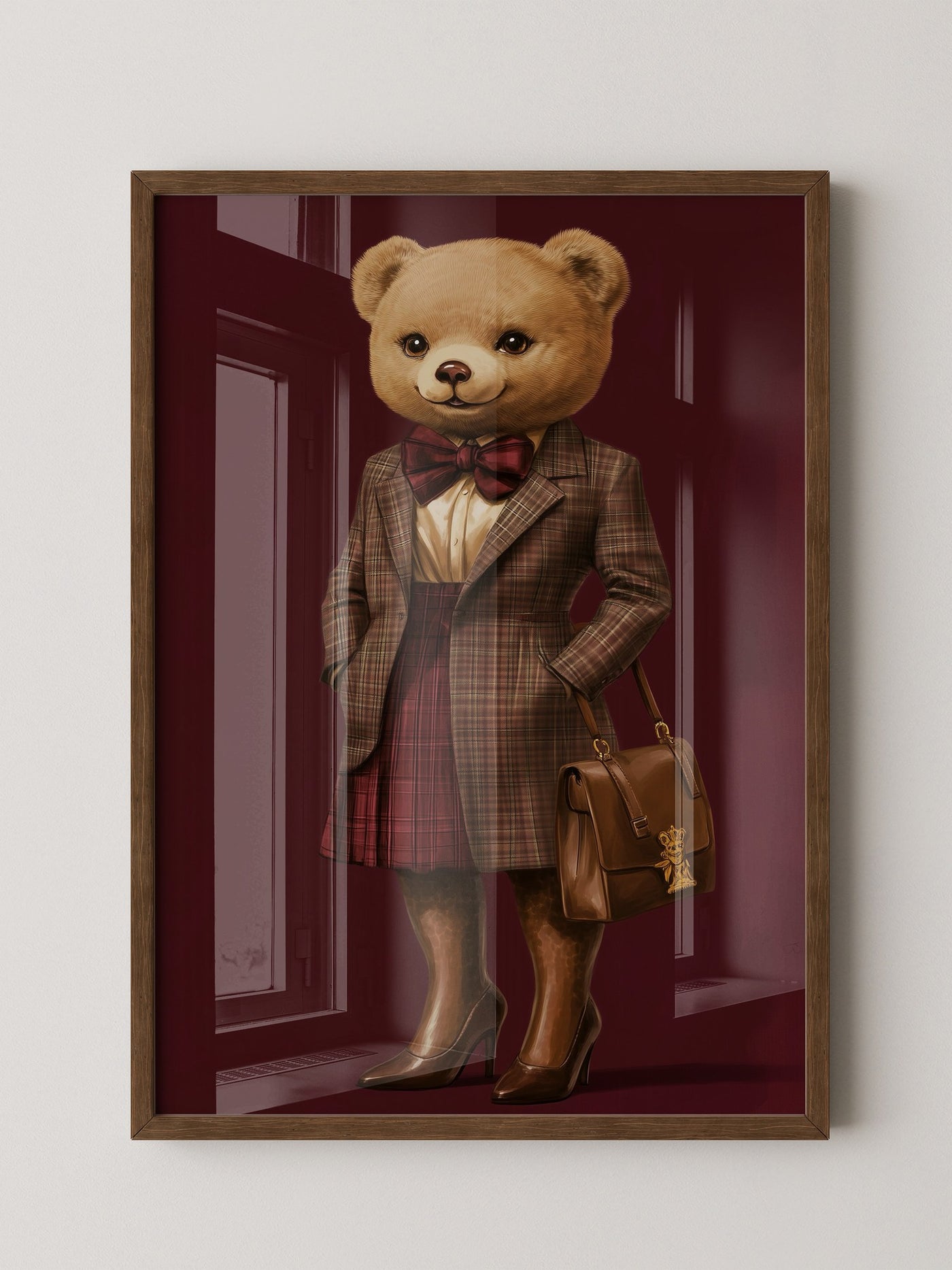 Teddy im Karomantel Retro-Chic