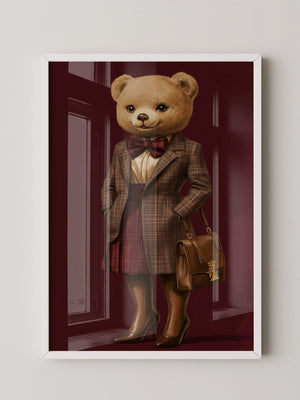 Teddy im Karomantel Retro-Chic