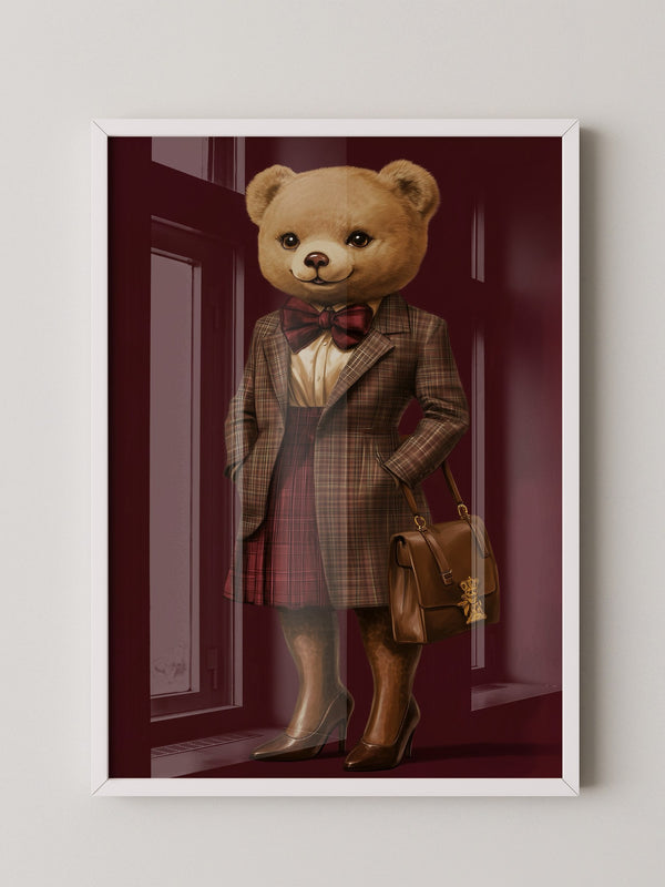 Teddy im Karomantel Retro-Chic