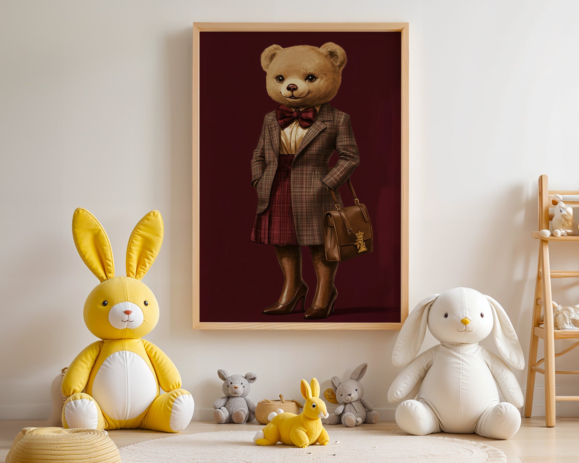 Teddy im Karomantel Retro-Chic