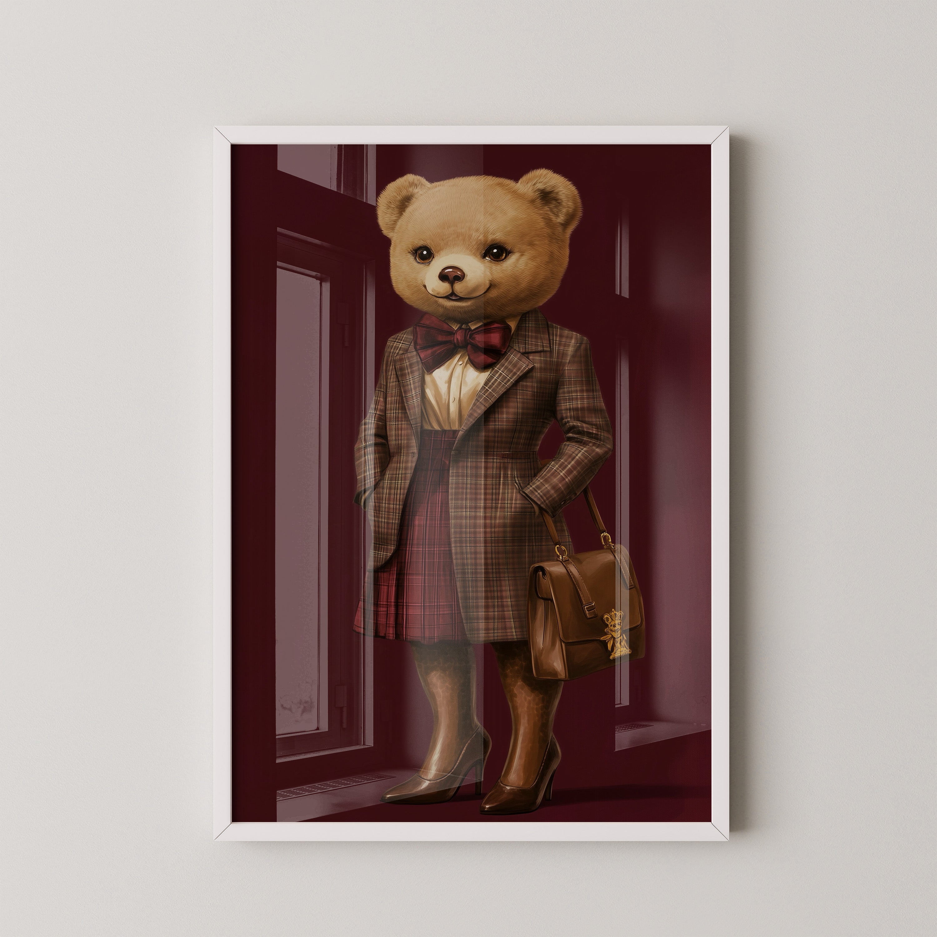 Teddy im Karomantel Retro-Chic