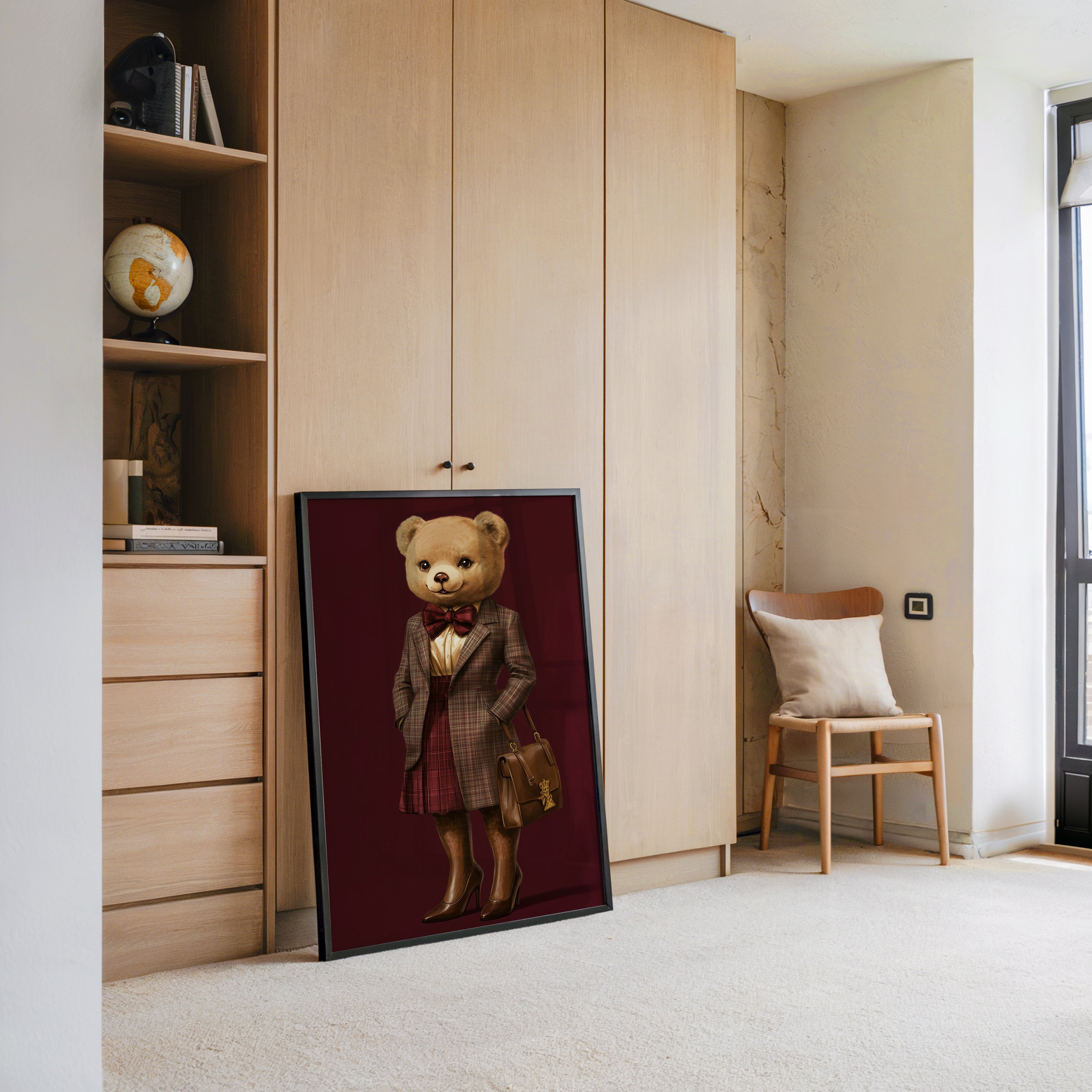 Teddy im Karomantel Retro-Chic