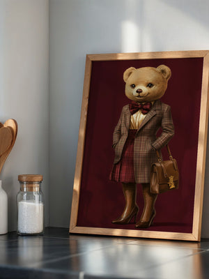 Teddy im Karomantel Retro-Chic