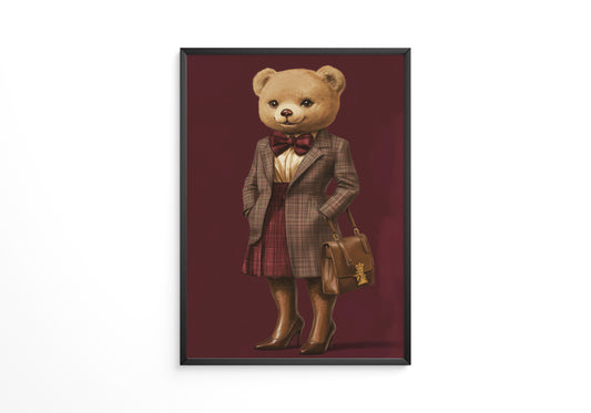 Teddy im Karomantel Retro-Chic