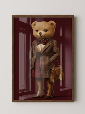 Teddy im Karomantel Retro-Chic