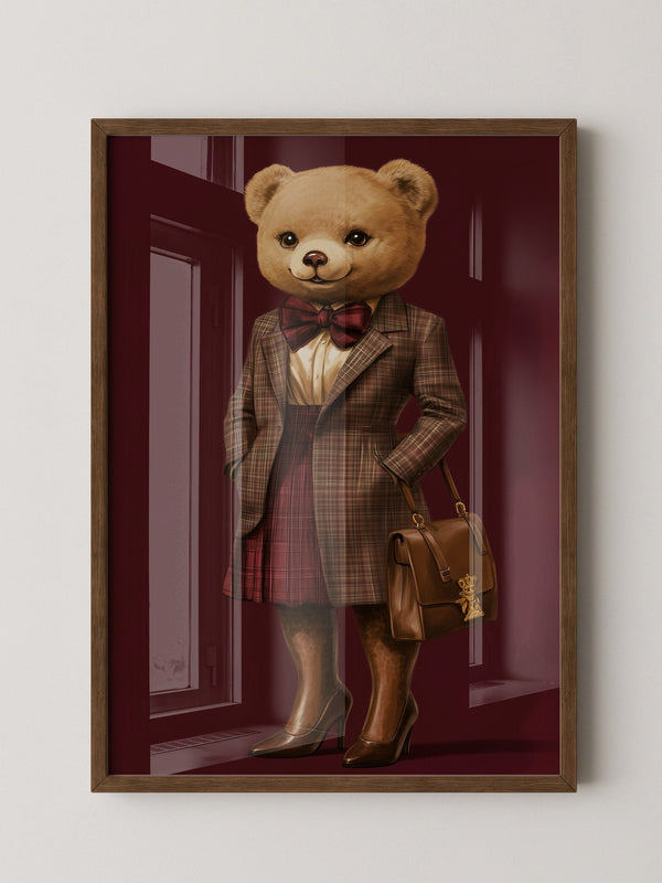 Teddy im Karomantel Retro-Chic