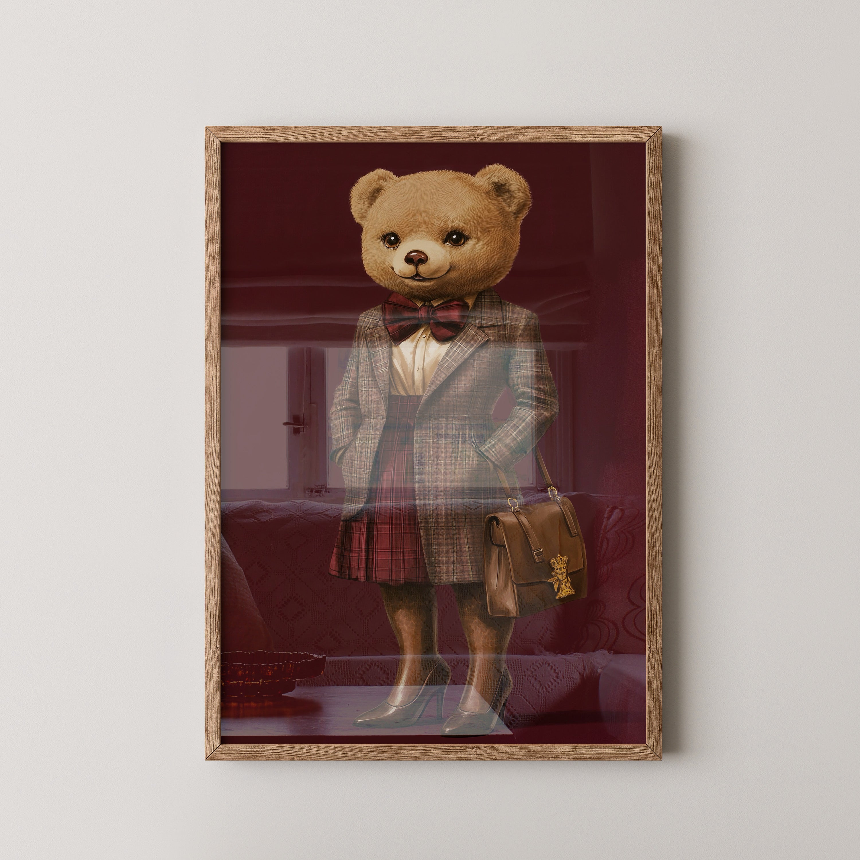 Teddy im Karomantel Retro-Chic