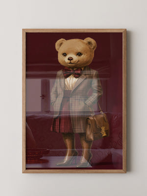 Teddy im Karomantel Retro-Chic