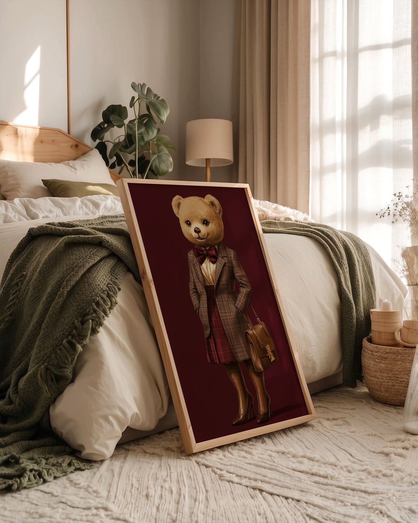 Teddy im Karomantel Retro-Chic