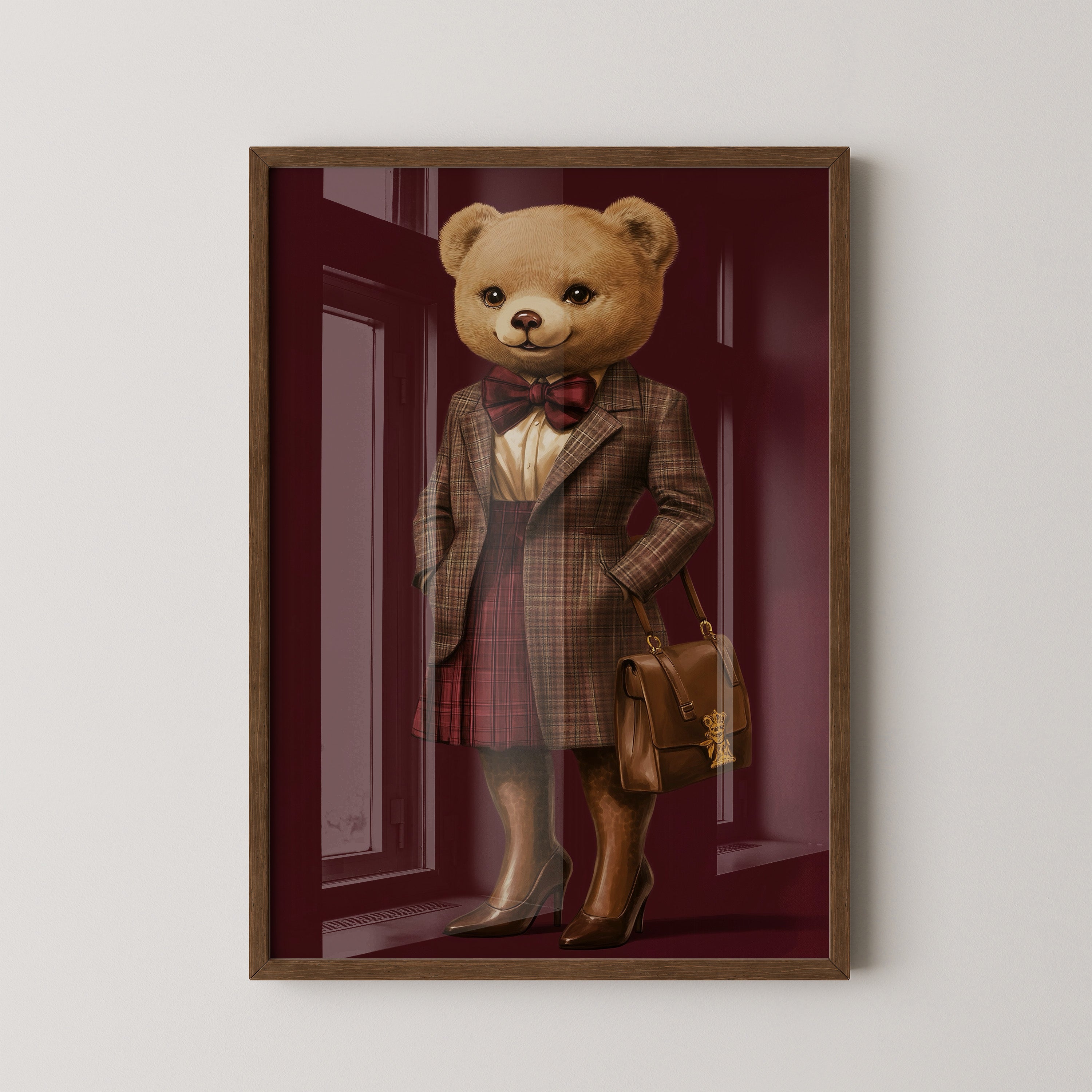 Teddy im Karomantel Retro-Chic