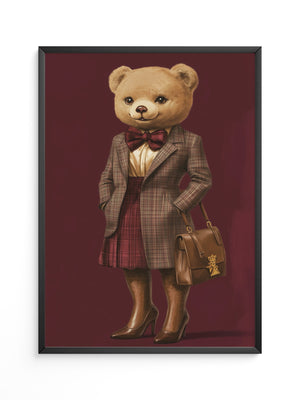 Teddy im Karomantel Retro-Chic