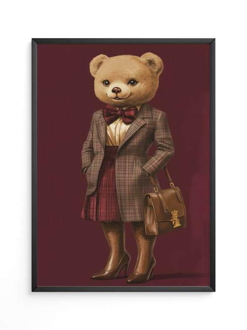 Teddy im Karomantel Retro-Chic