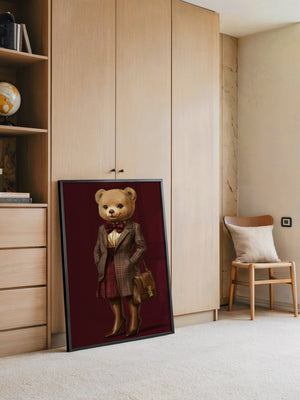 Teddy im Karomantel Retro-Chic