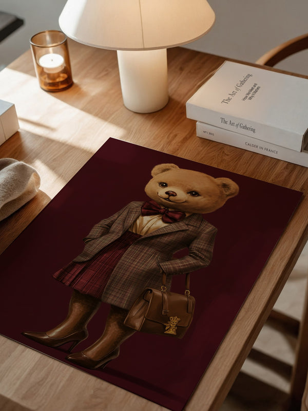 Teddy im Karomantel Retro-Chic