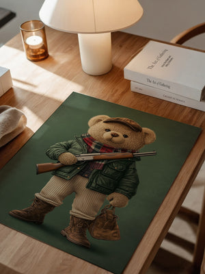 Teddybär Abenteurer Grünkleidung