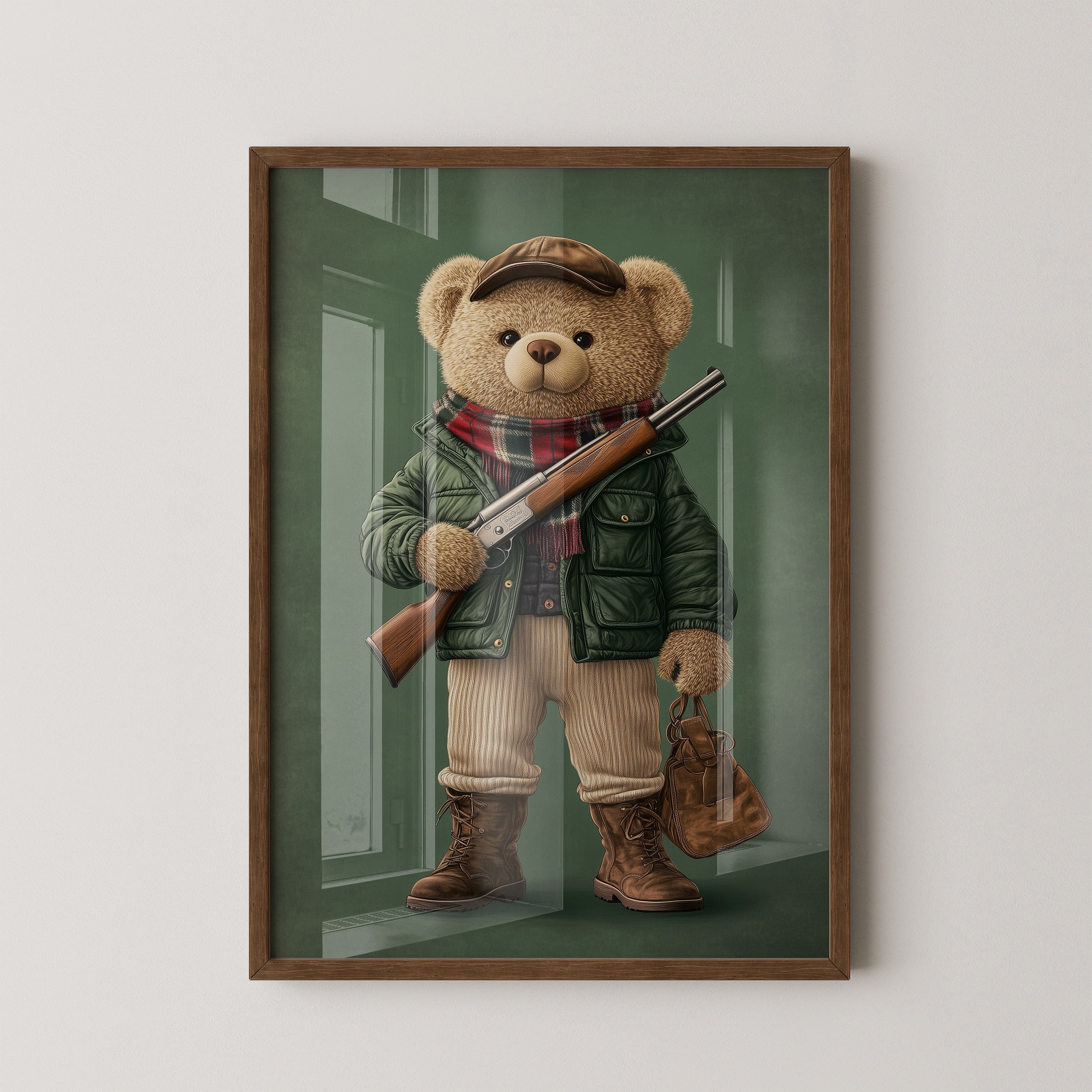 Teddybär Abenteurer Grünkleidung