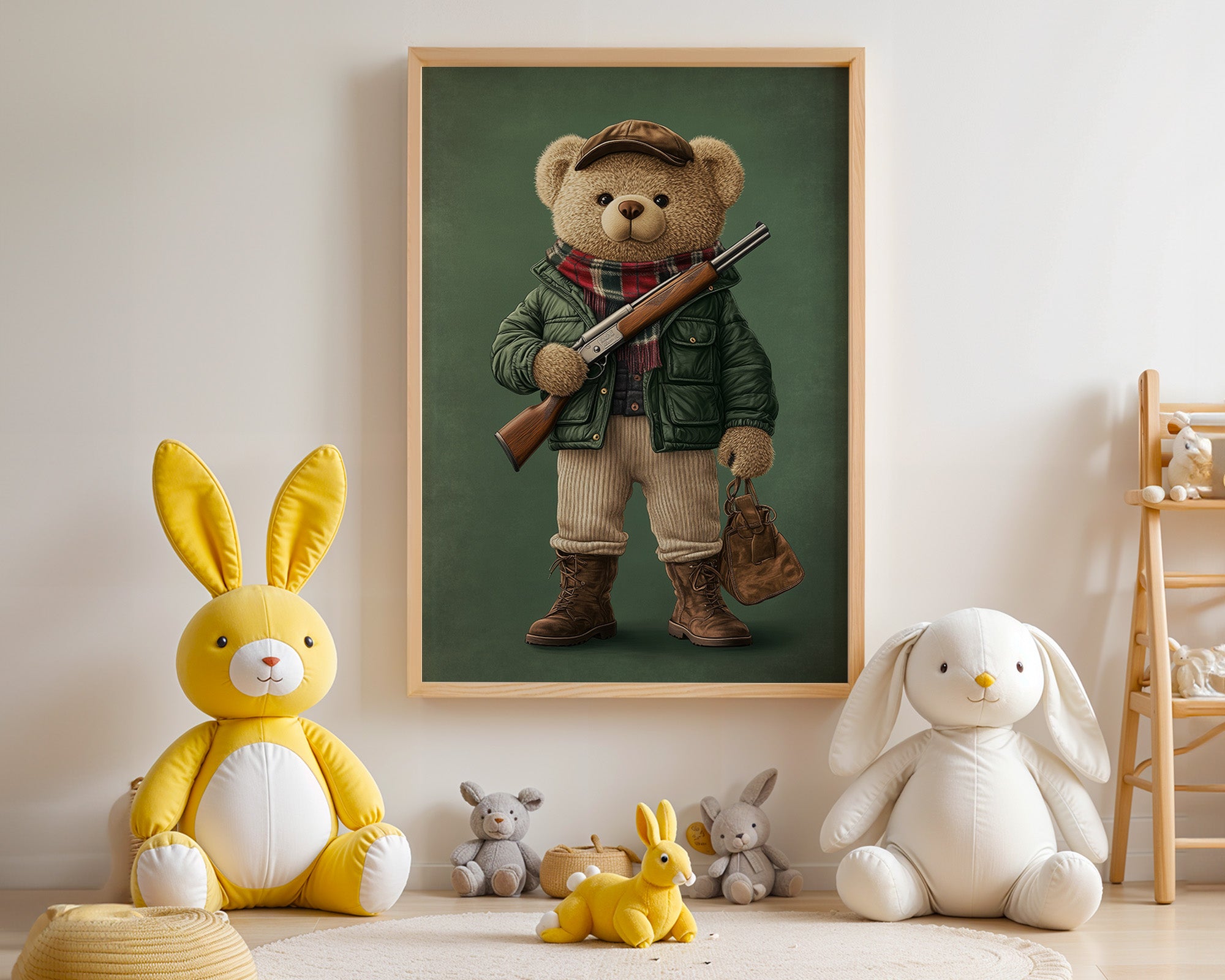 Teddybär Abenteurer Grünkleidung