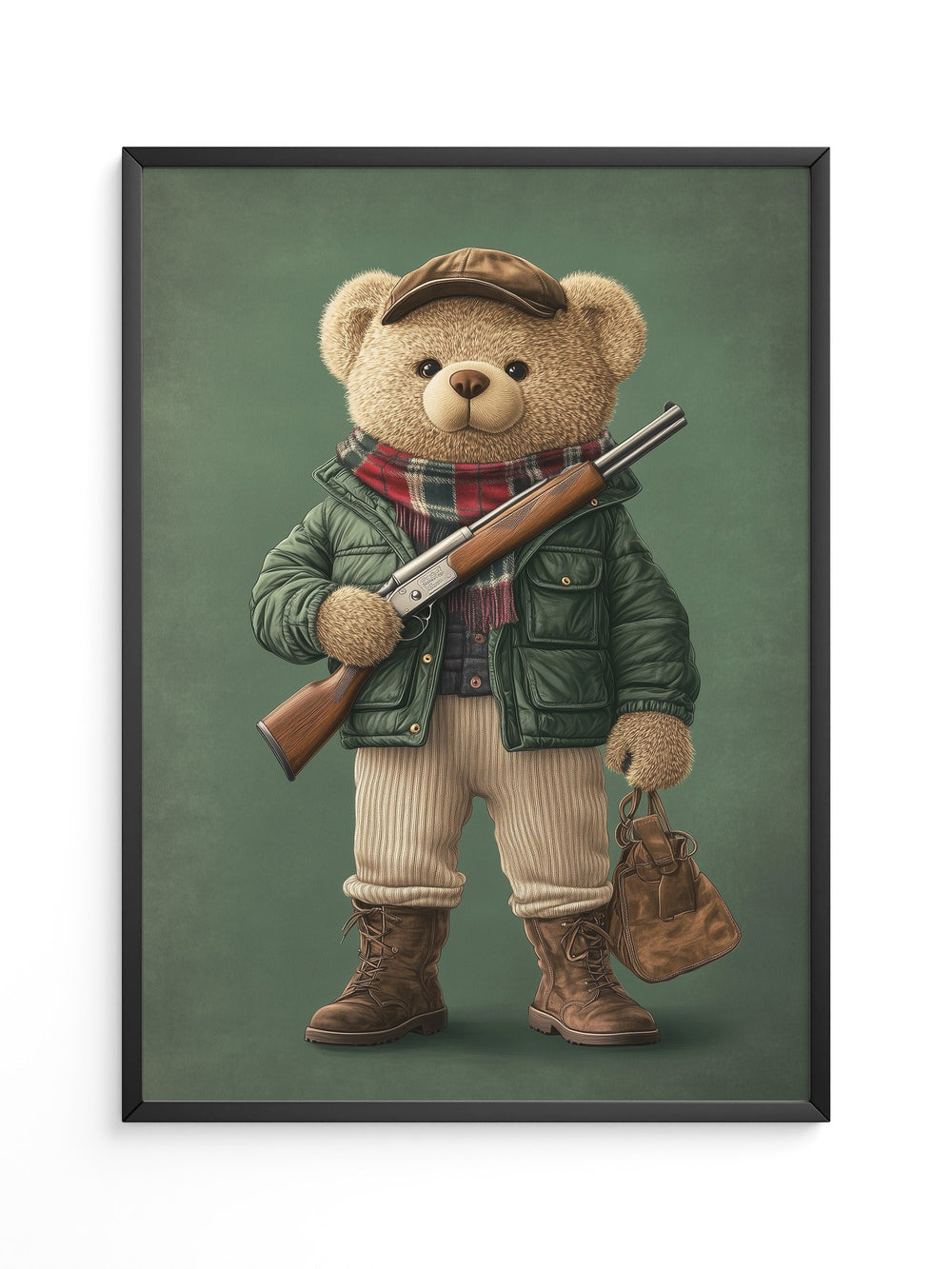 Teddybär Abenteurer Grünkleidung