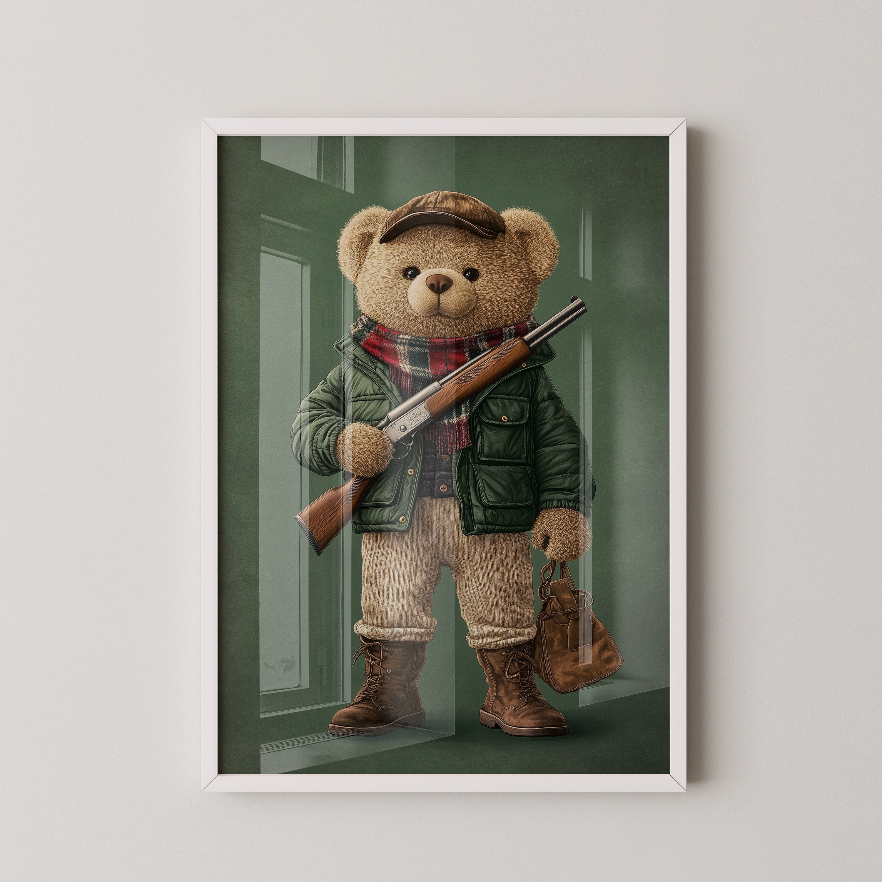 Teddybär Abenteurer Grünkleidung