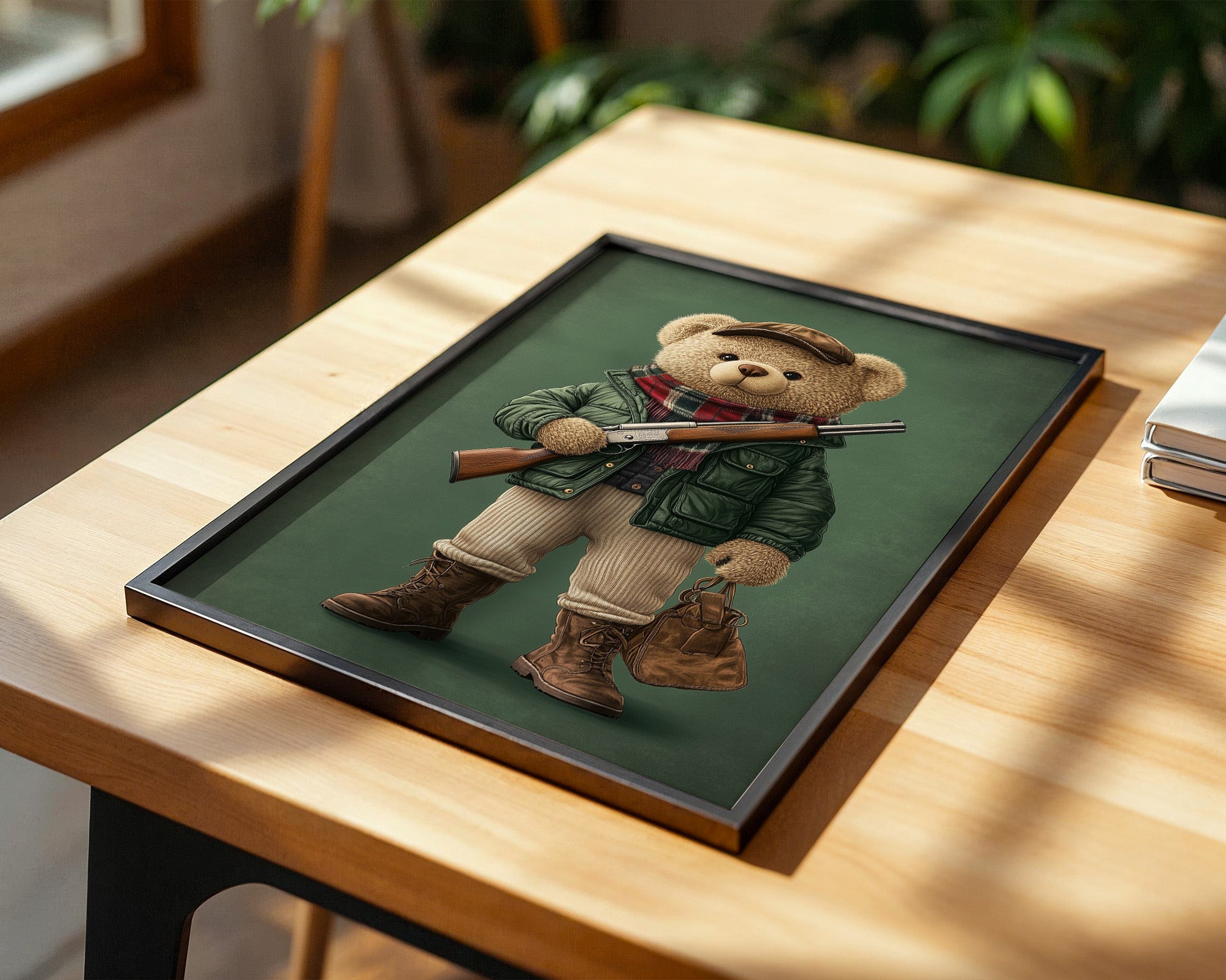 Teddybär Abenteurer Grünkleidung