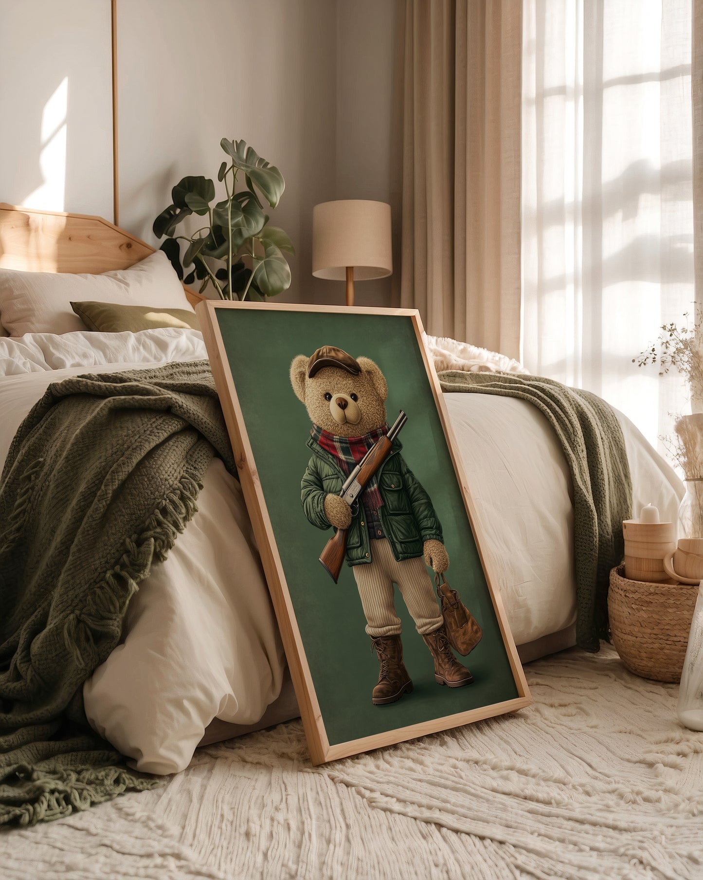 Teddybär Abenteurer Grünkleidung