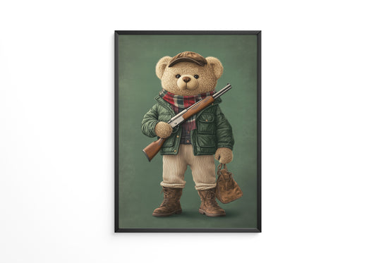 Teddybär Abenteurer Grünkleidung