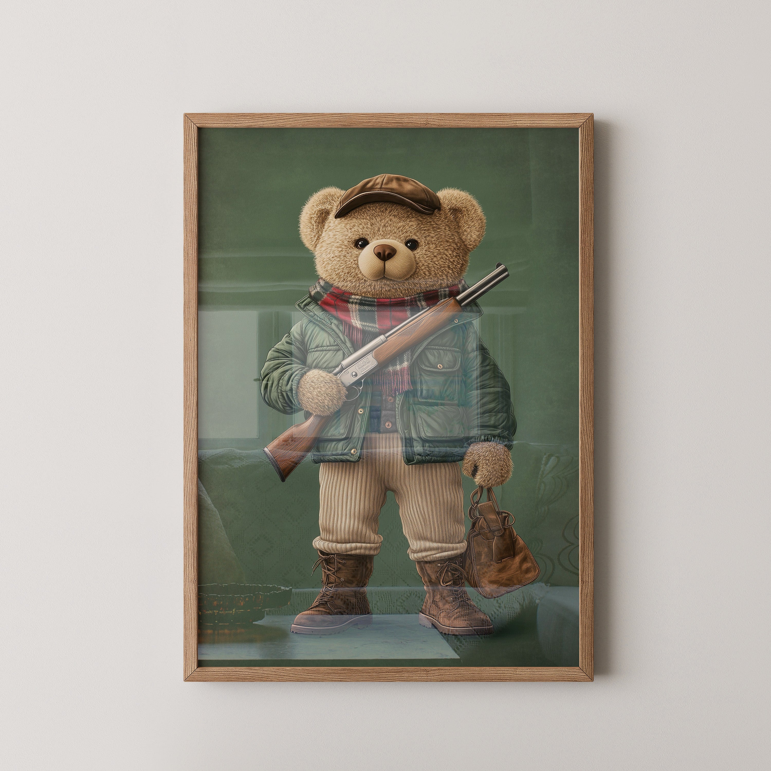 Teddybär Abenteurer Grünkleidung