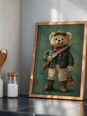 Teddybär Abenteurer Grünkleidung