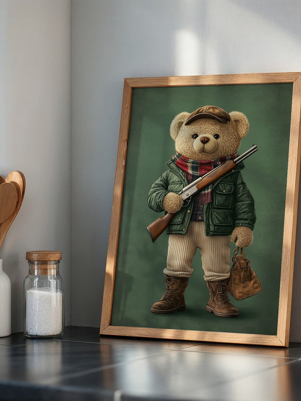 Teddybär Abenteurer Grünkleidung