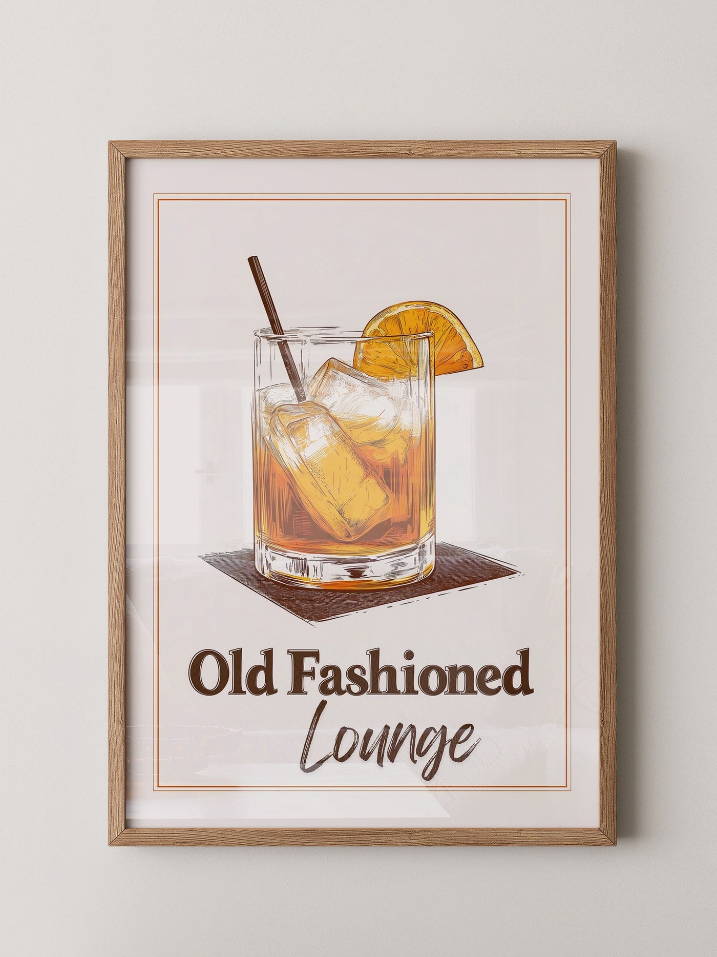 Old Fashioned Cocktail Zeichnung