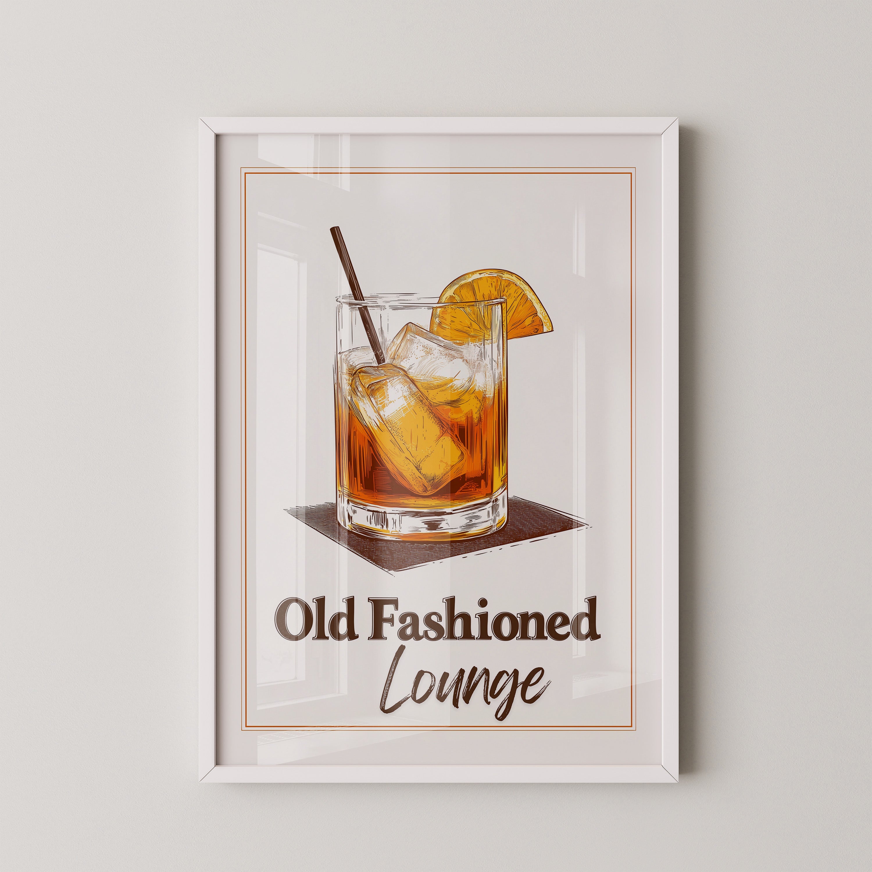 Old Fashioned Cocktail Zeichnung