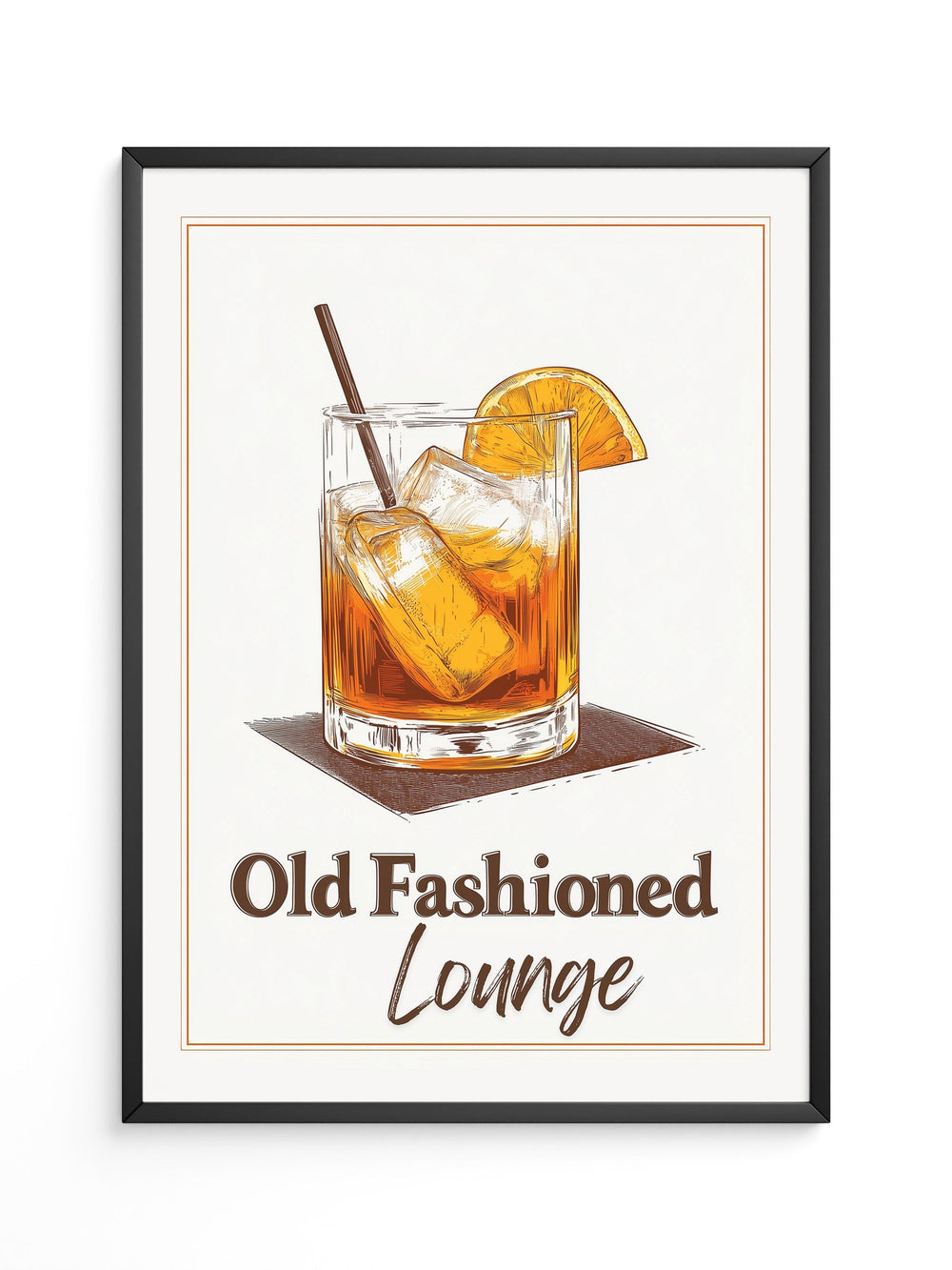 Old Fashioned Cocktail Zeichnung