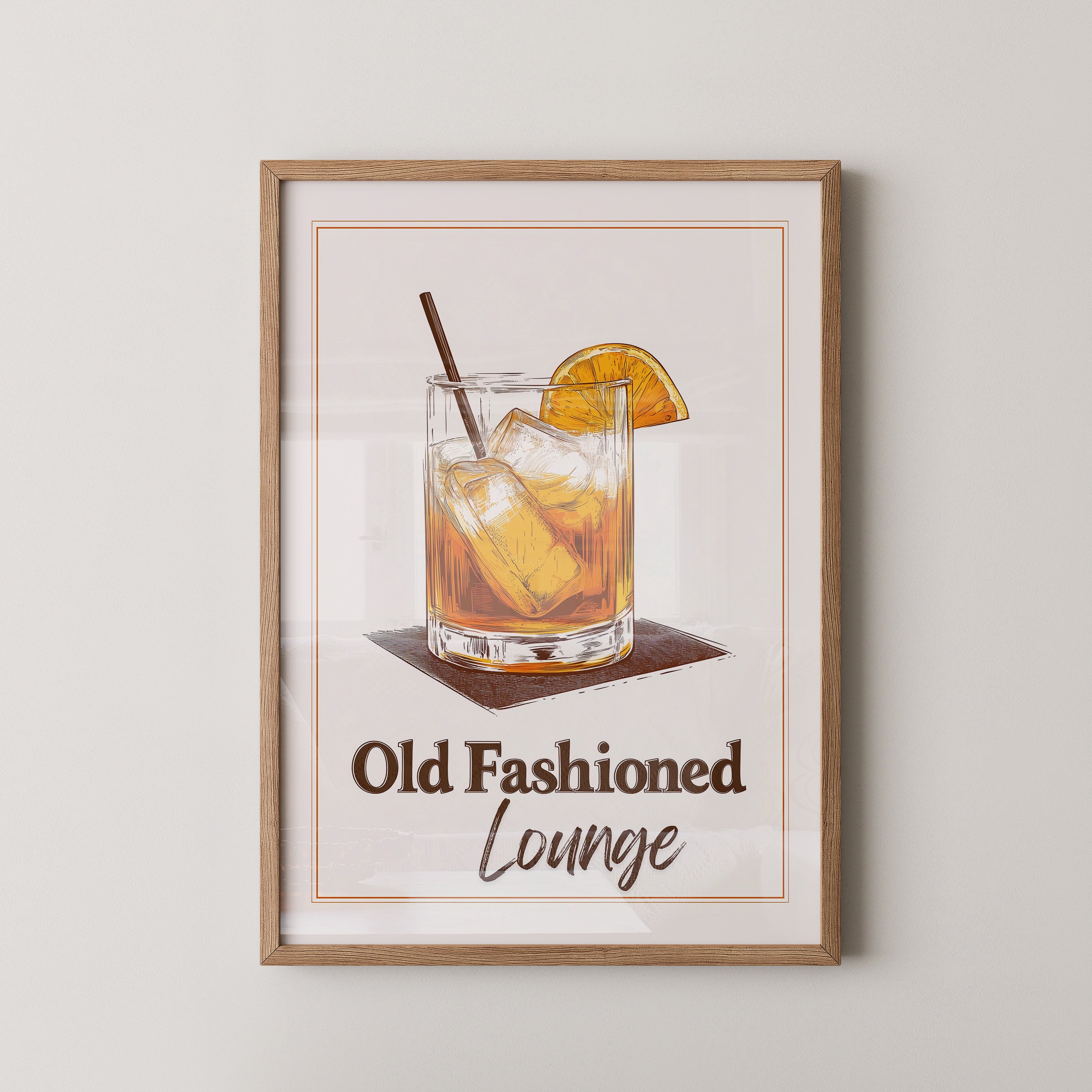 Old Fashioned Cocktail Zeichnung