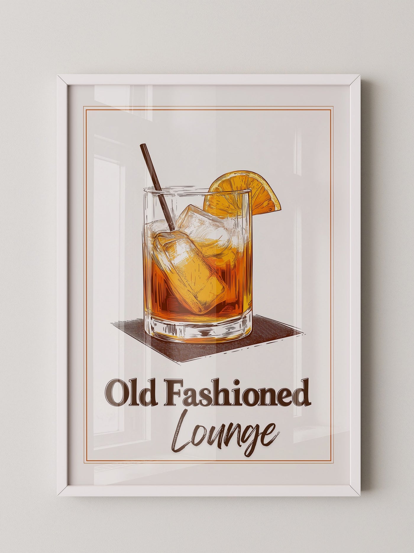 Old Fashioned Cocktail Zeichnung