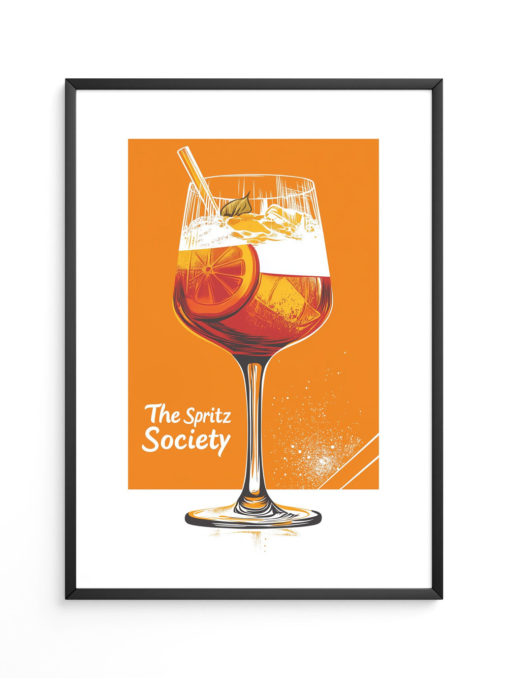 Aperol Spritzglas Orange Zeichnung