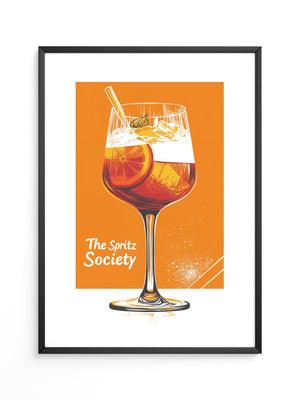Aperol Spritzglas Orange Zeichnung