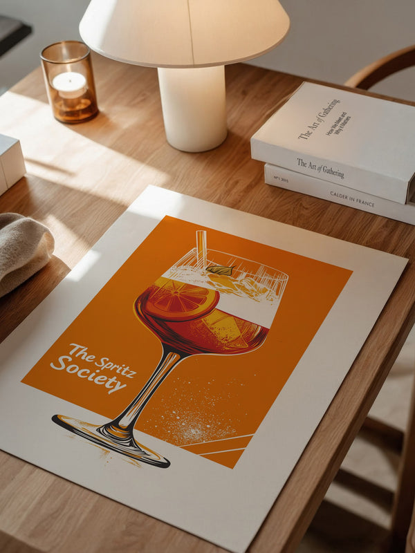 Aperol Spritzglas Orange Zeichnung