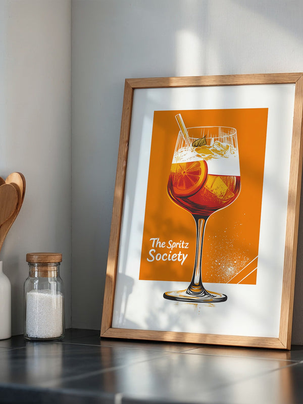 Aperol Spritzglas Orange Zeichnung