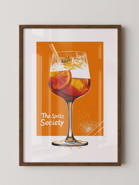 Aperol Spritzglas Orange Zeichnung