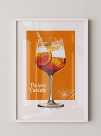 Aperol Spritzglas Orange Zeichnung