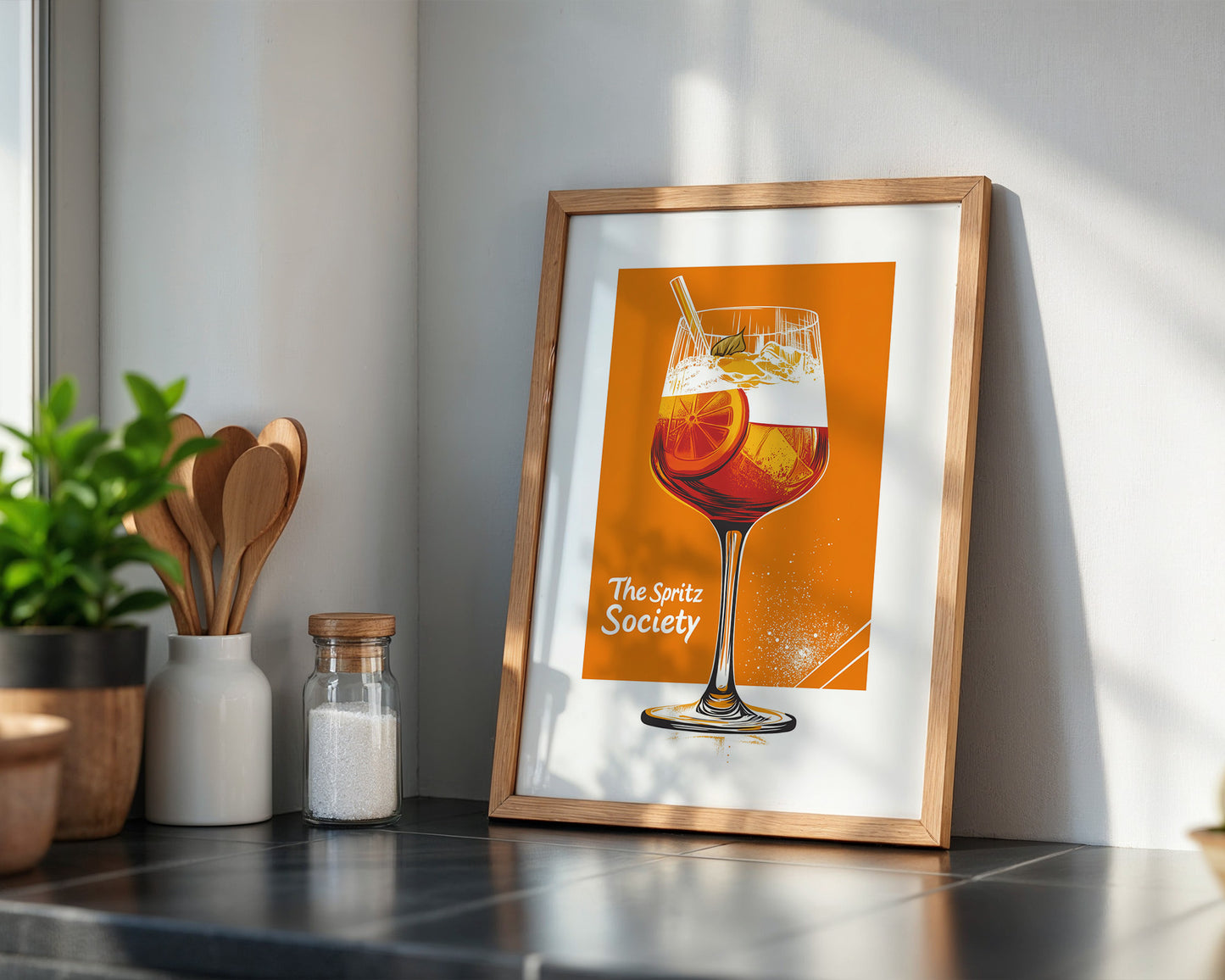 Spritzglas Orange Zeichnung