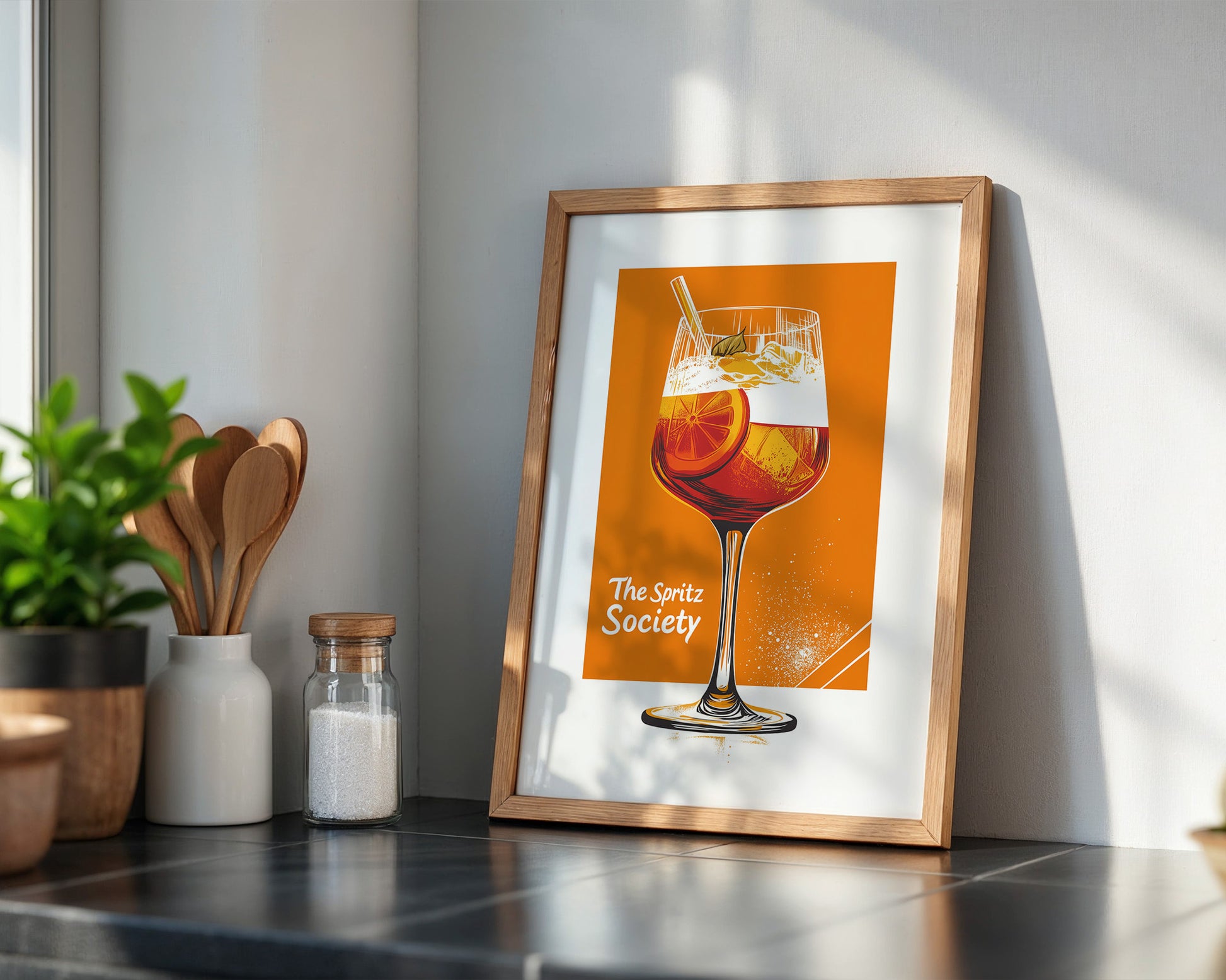 Spritzglas Orange Zeichnung