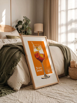 Aperol Spritzglas Orange Zeichnung