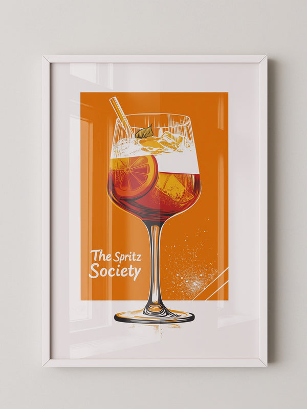 Aperol Spritzglas Orange Zeichnung