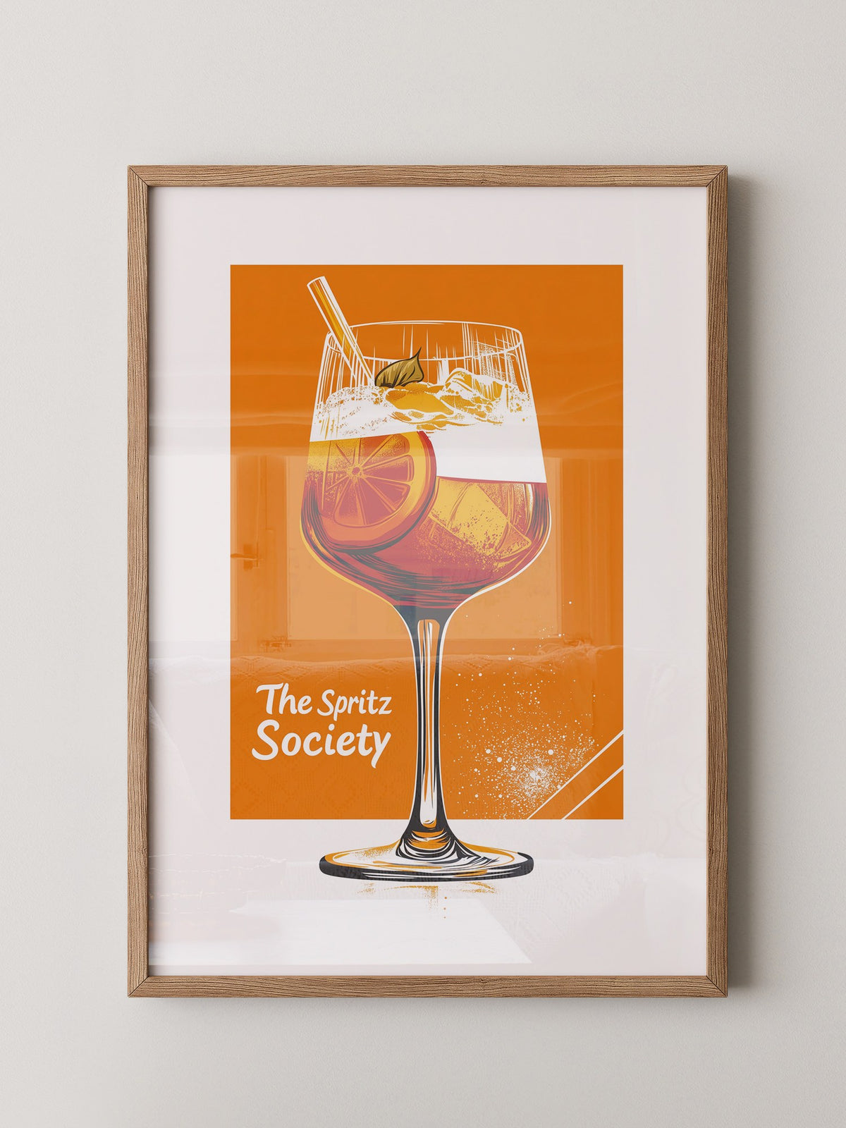 Aperol Spritzglas Orange Zeichnung