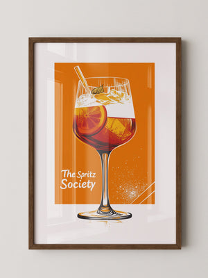 Aperol Spritzglas Orange Zeichnung