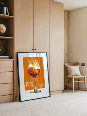 Aperol Spritzglas Orange Zeichnung