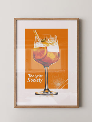 Aperol Spritzglas Orange Zeichnung